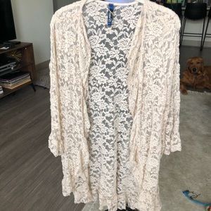 Cream Laced Cardigan